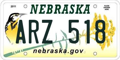 NE license plate ARZ518