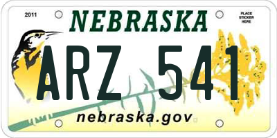NE license plate ARZ541