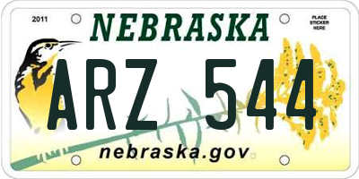 NE license plate ARZ544