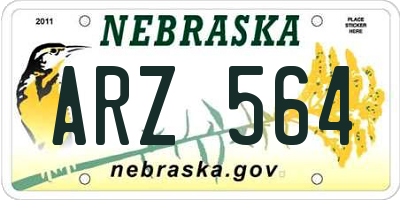 NE license plate ARZ564