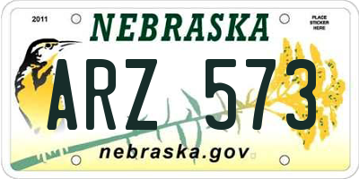 NE license plate ARZ573