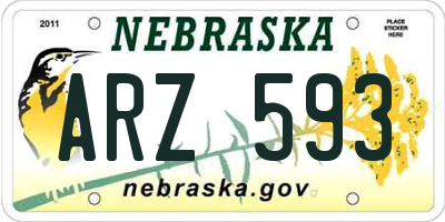 NE license plate ARZ593
