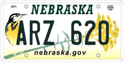 NE license plate ARZ620