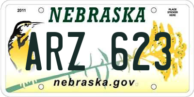 NE license plate ARZ623