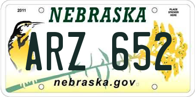 NE license plate ARZ652