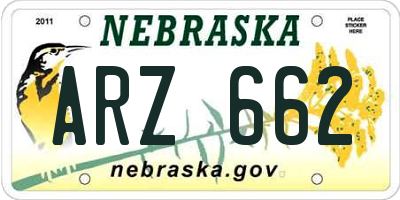 NE license plate ARZ662