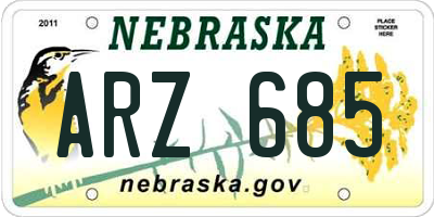 NE license plate ARZ685