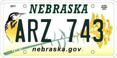 NE license plate ARZ743