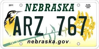 NE license plate ARZ767