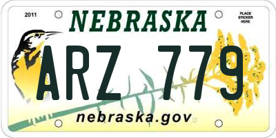 NE license plate ARZ779