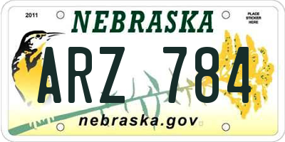 NE license plate ARZ784