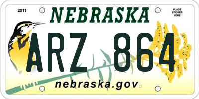 NE license plate ARZ864