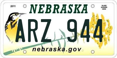 NE license plate ARZ944