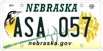 NE license plate ASA057