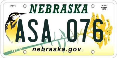 NE license plate ASA076