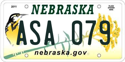 NE license plate ASA079