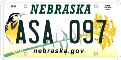 NE license plate ASA097