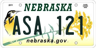 NE license plate ASA121