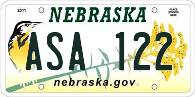 NE license plate ASA122