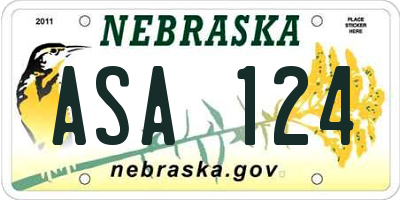 NE license plate ASA124