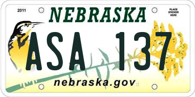 NE license plate ASA137