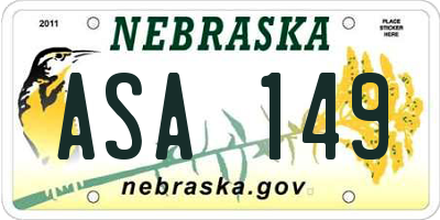 NE license plate ASA149