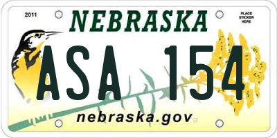 NE license plate ASA154