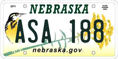 NE license plate ASA188