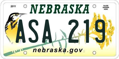 NE license plate ASA219