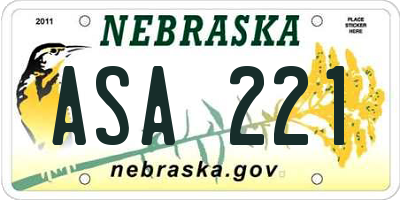 NE license plate ASA221
