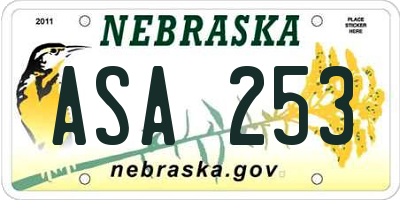 NE license plate ASA253