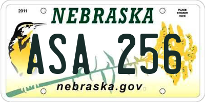 NE license plate ASA256