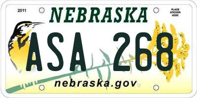 NE license plate ASA268