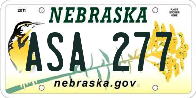 NE license plate ASA277