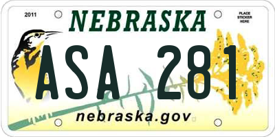 NE license plate ASA281
