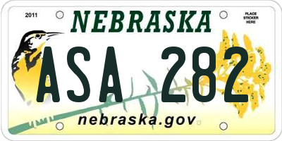 NE license plate ASA282