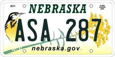 NE license plate ASA287