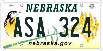 NE license plate ASA324