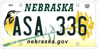 NE license plate ASA336