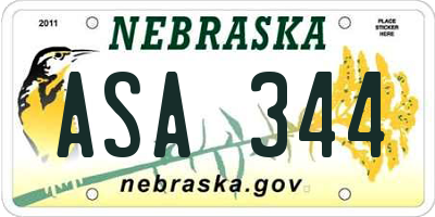 NE license plate ASA344