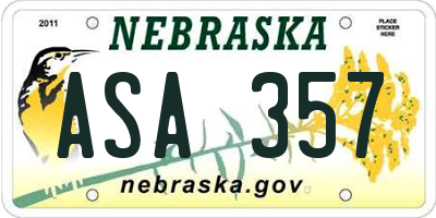 NE license plate ASA357