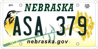 NE license plate ASA379