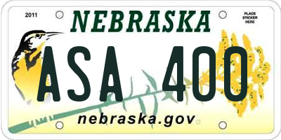 NE license plate ASA400
