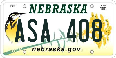 NE license plate ASA408