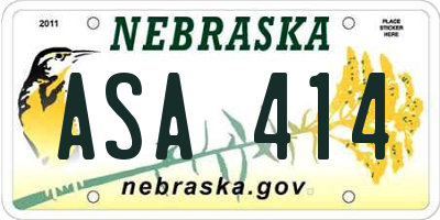 NE license plate ASA414