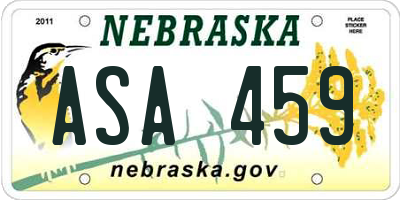 NE license plate ASA459