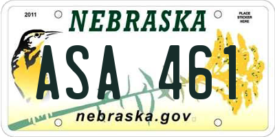 NE license plate ASA461