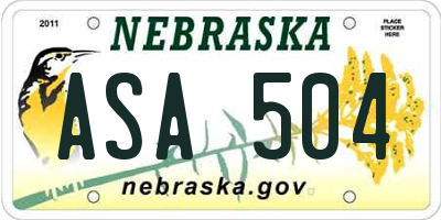 NE license plate ASA504