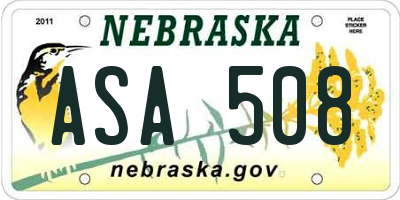 NE license plate ASA508