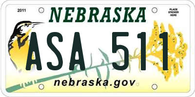 NE license plate ASA511